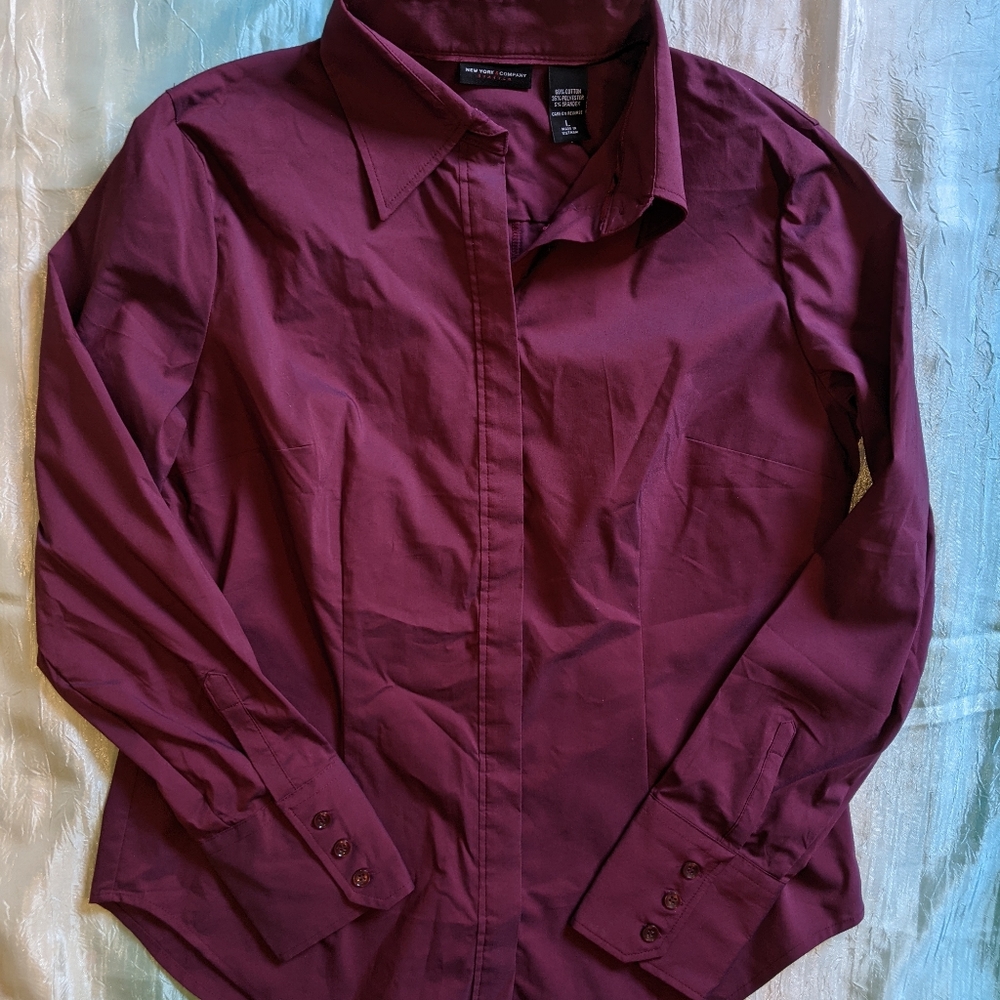 New York and co women's button down stretch shirt